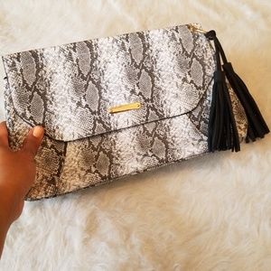 Snake print clutch